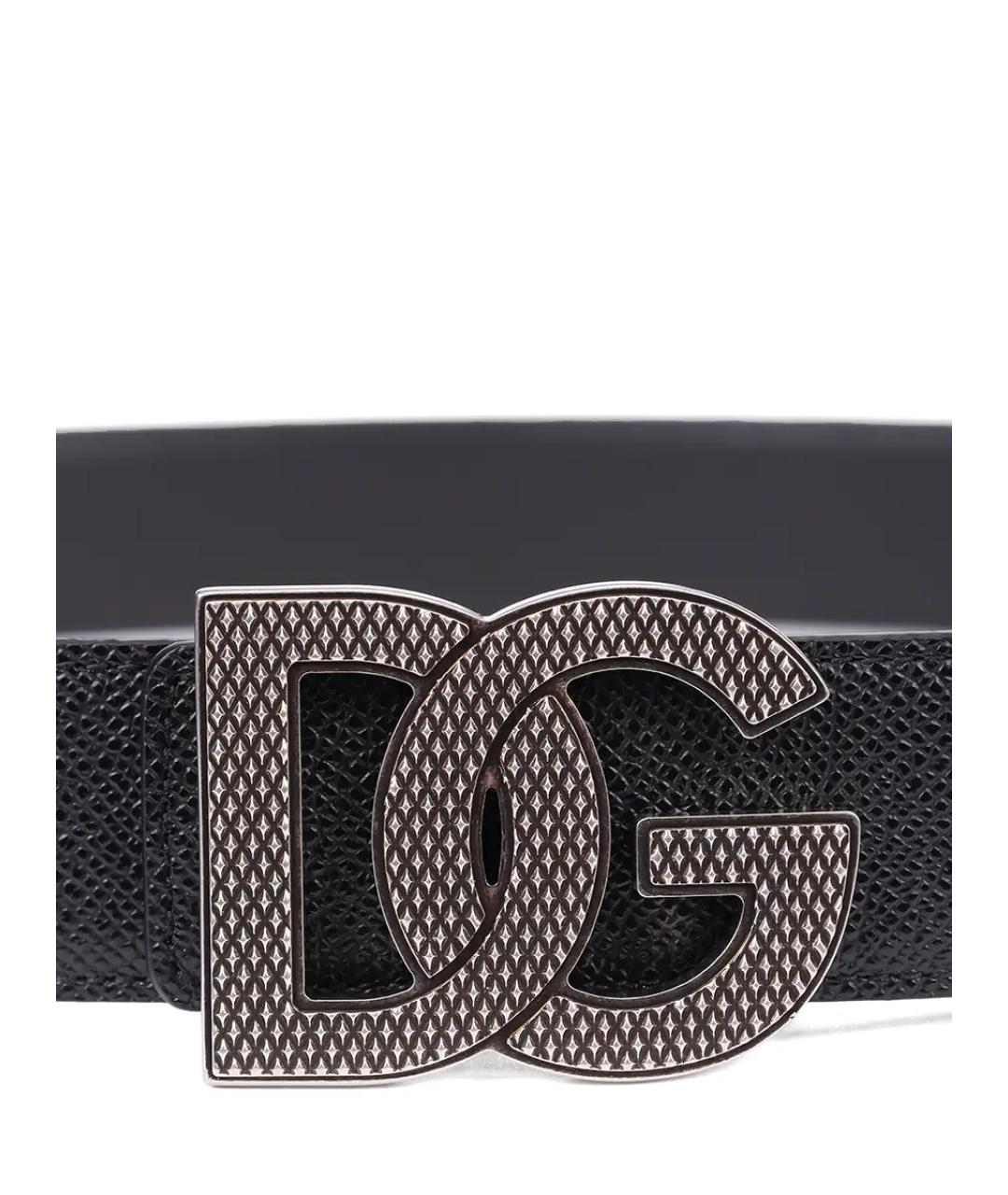 DOLCE&GABBANA Черный кожаный ремень, фото 5