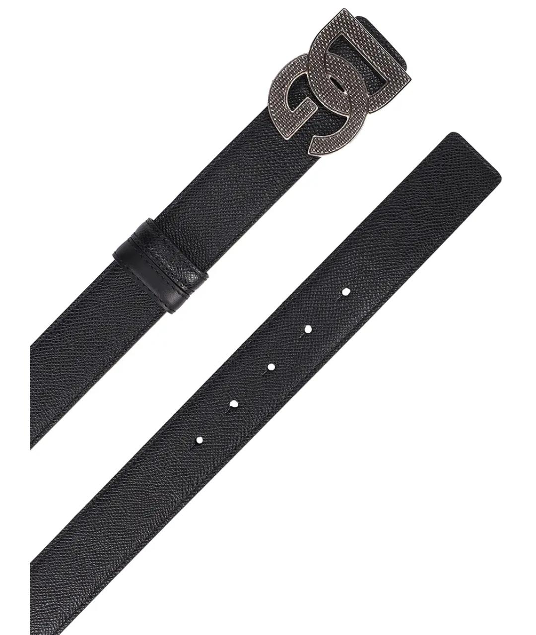 DOLCE&GABBANA Черный кожаный ремень, фото 3