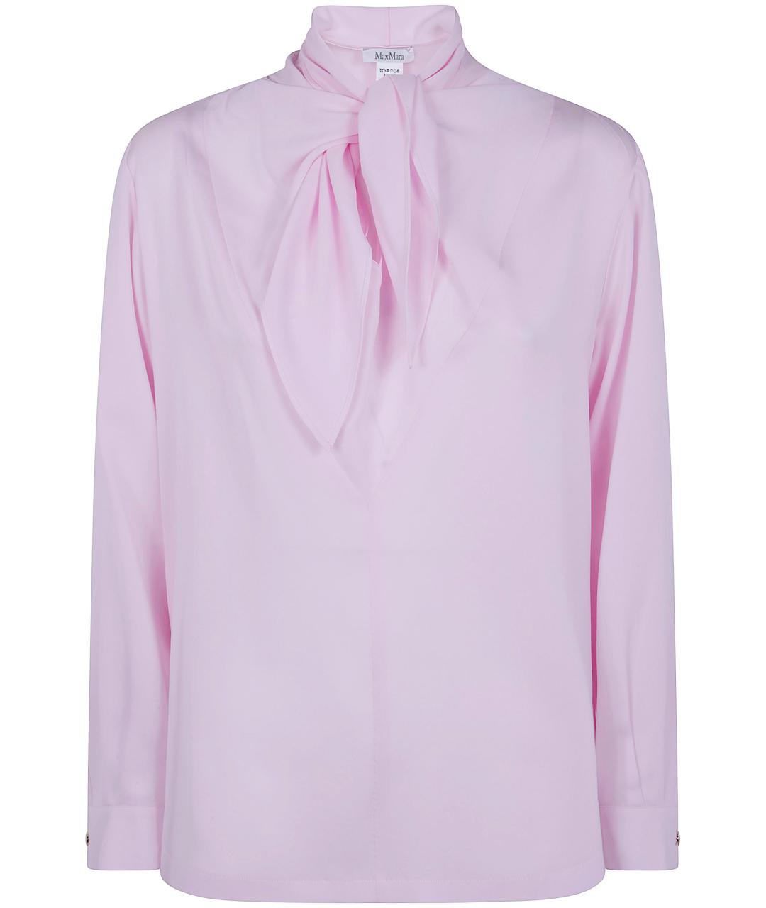 MAX MARA Розовая шелковая рубашка, фото 5