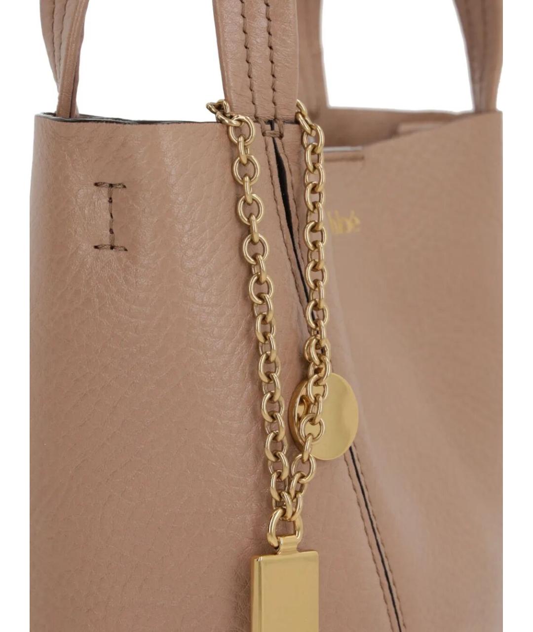 CHLOE Розовая кожаная сумка тоут, фото 4