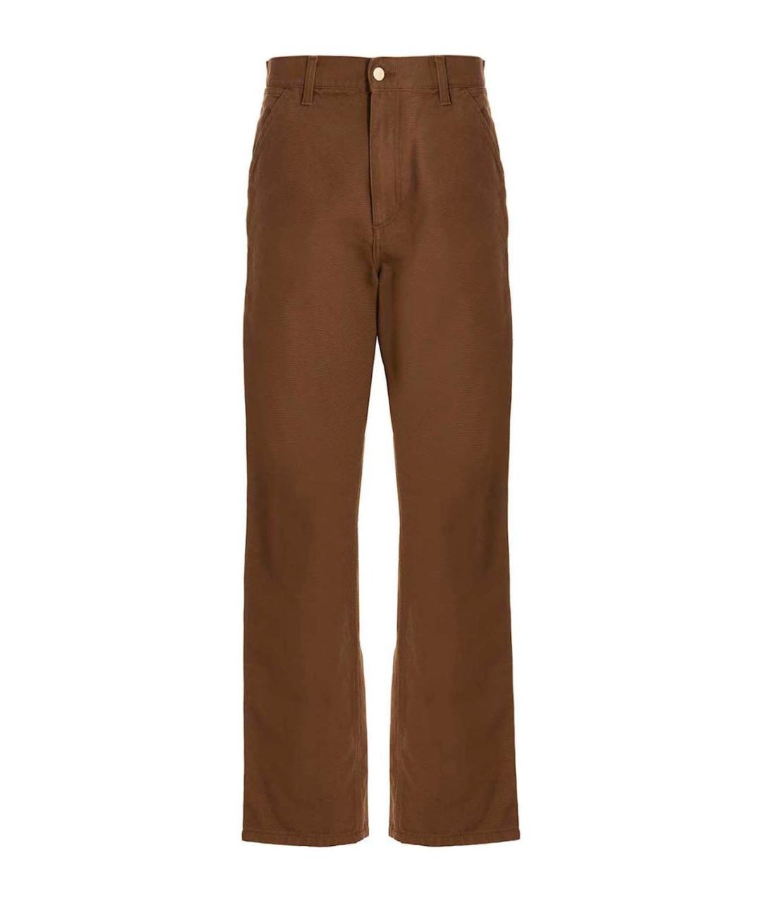 CARHARTT WIP Коричневые хлопковые повседневные брюки, фото 1
