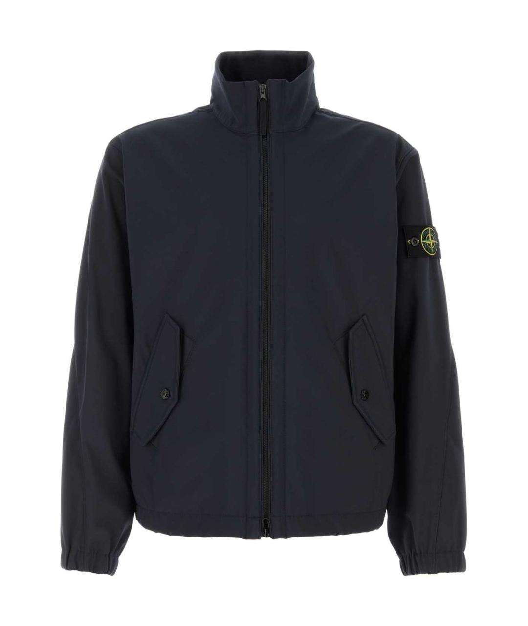 STONE ISLAND Темно-синяя полиэстеровая куртка, фото 1