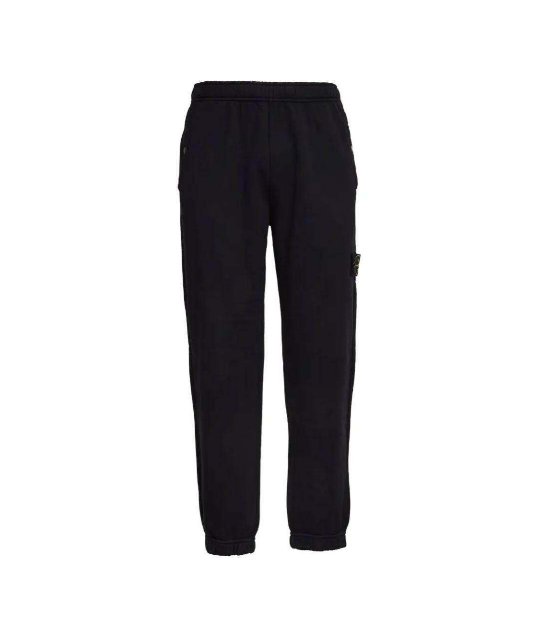 STONE ISLAND Темно-синие хлопковые повседневные брюки, фото 1