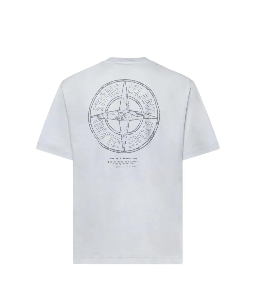 STONE ISLAND Синяя хлопковая футболка, фото 2