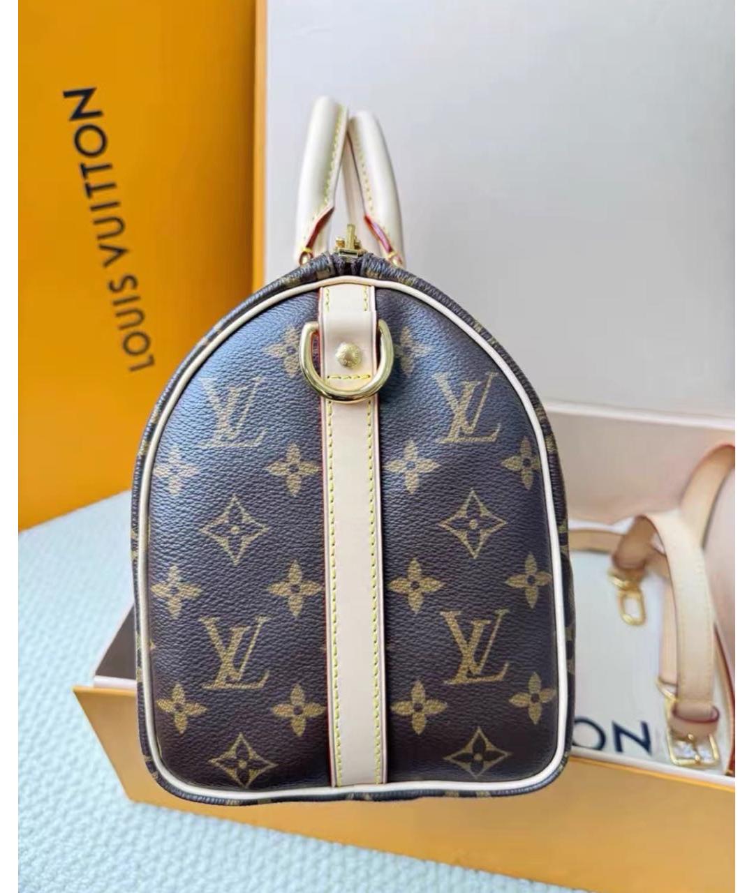 LOUIS VUITTON Коричневая сумка с короткими ручками, фото 6