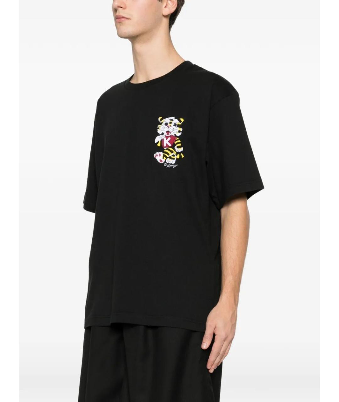 KENZO Черная хлопковая футболка, фото 3