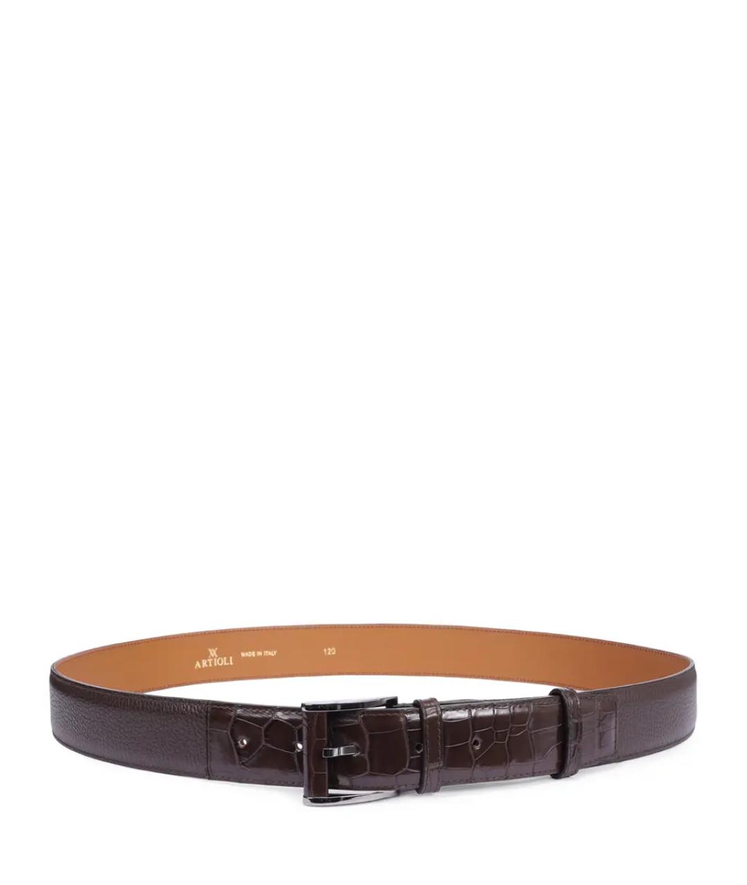 ARTIOLI Коричневый кожаный ремень, фото 2