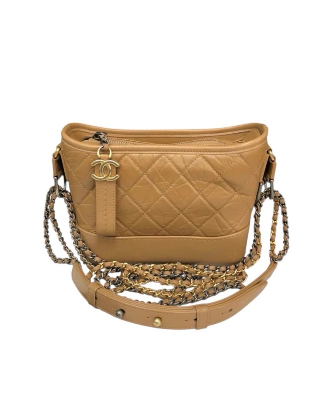 CHANEL Бежевая кожаная сумка через плечо, фото 1