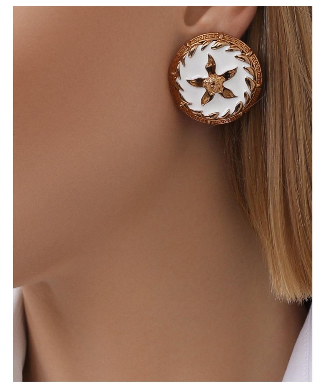 VERSACE Белые металлические серьги, фото 4