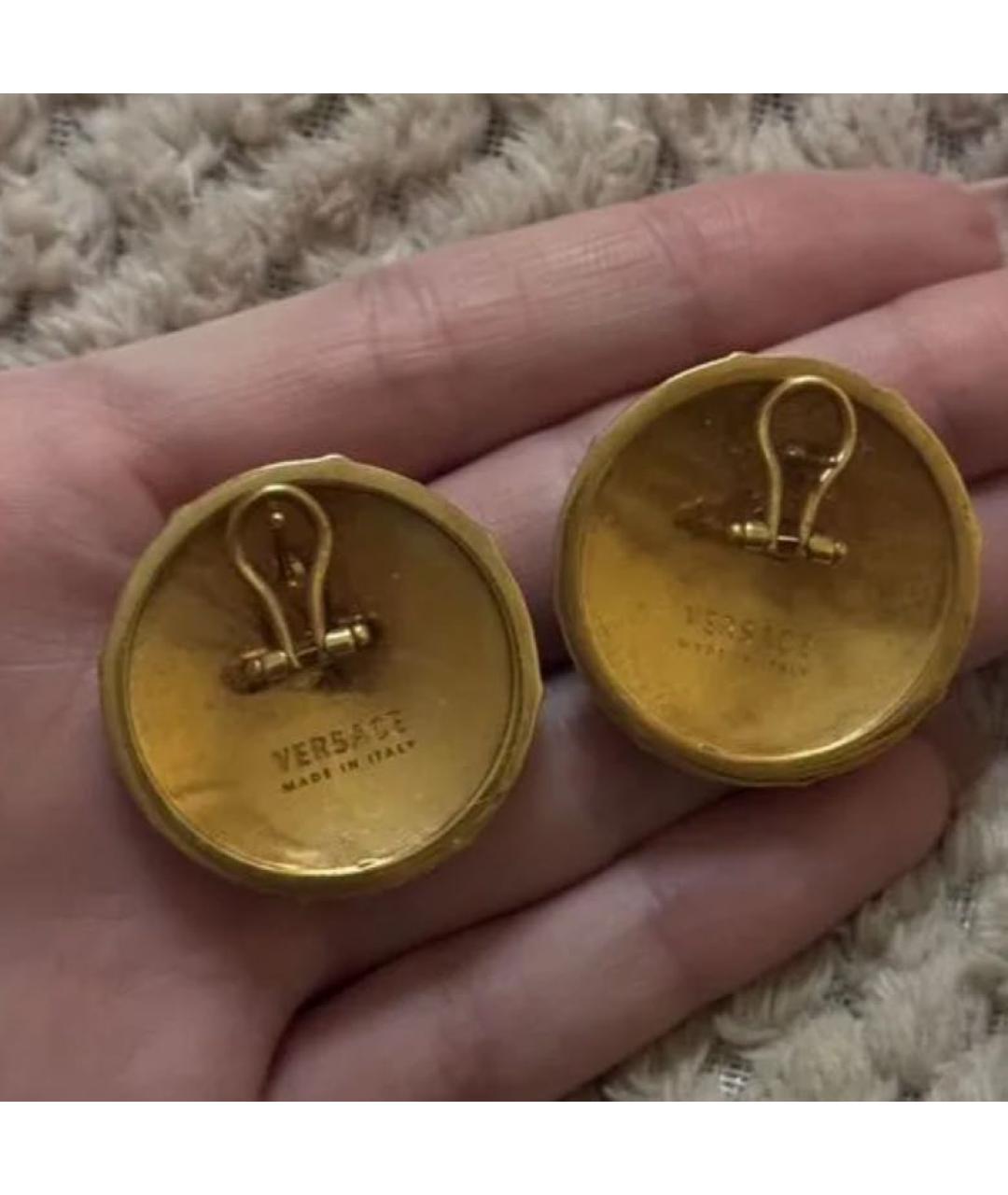 VERSACE Белые металлические серьги, фото 2