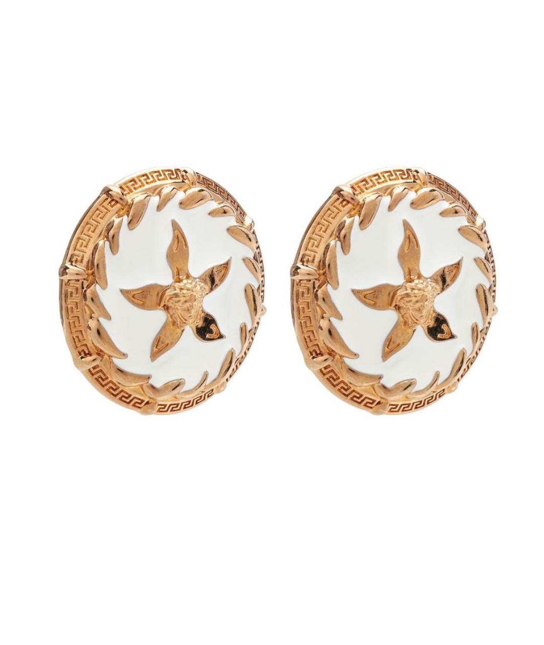 VERSACE Белые металлические серьги, фото 5