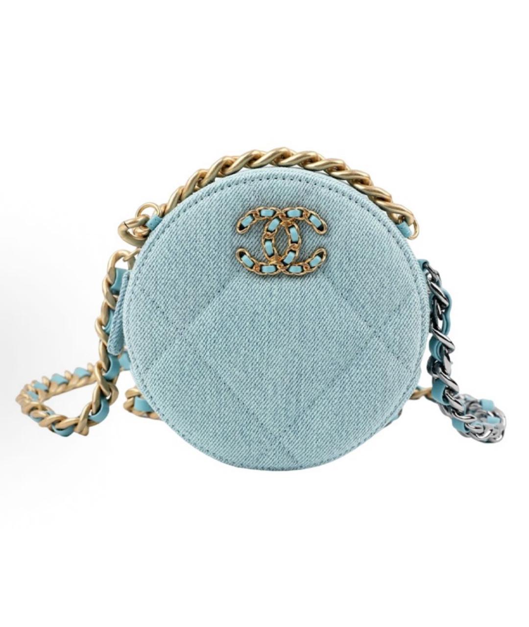 CHANEL Голубая деним сумка через плечо, фото 7