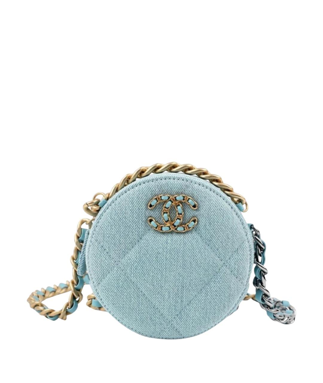 CHANEL Голубая деним сумка через плечо, фото 1