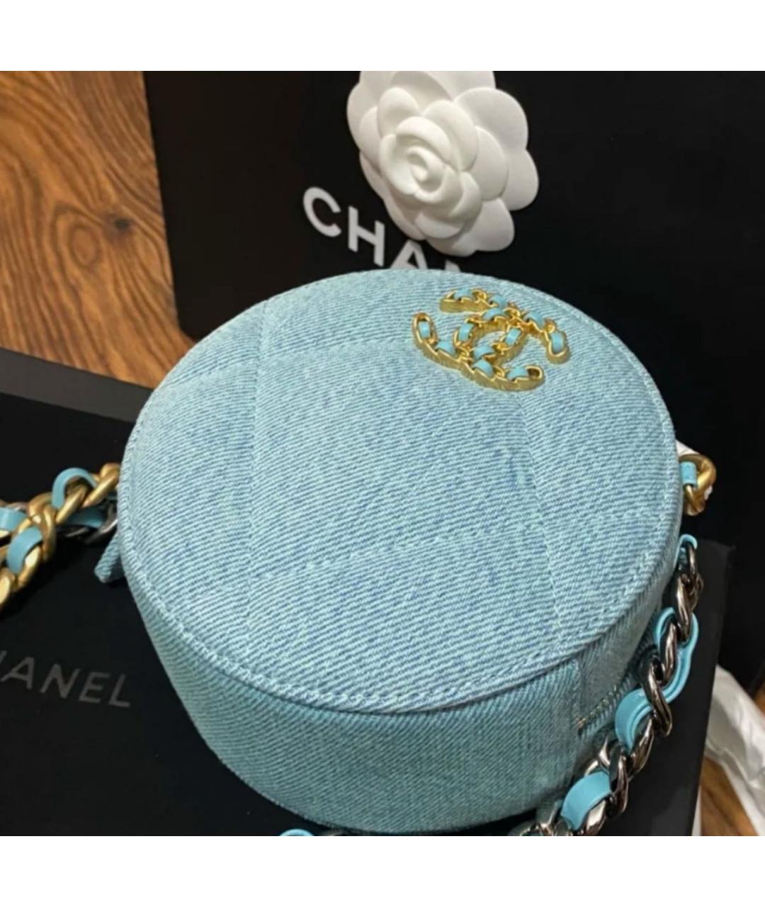CHANEL Голубая деним сумка через плечо, фото 6