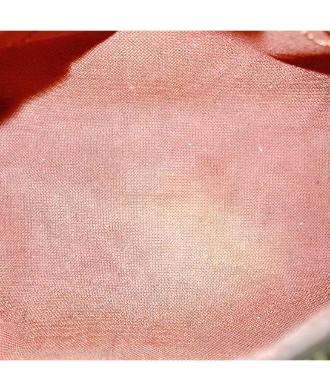 LOUIS VUITTON Коричневая кожаная сумка с короткими ручками, фото 4