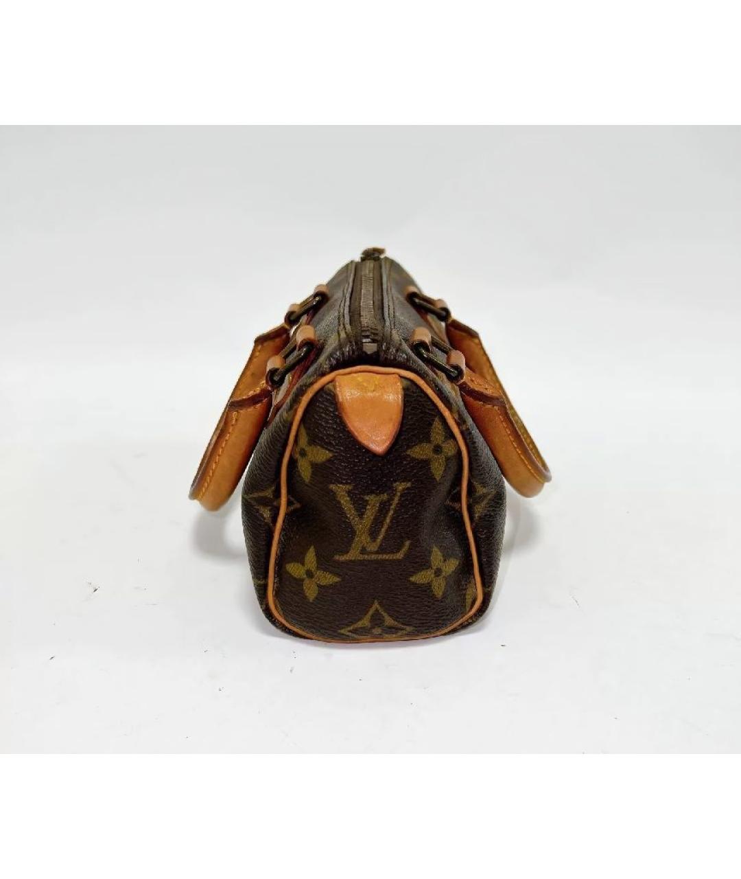 LOUIS VUITTON Коричневая кожаная сумка с короткими ручками, фото 9