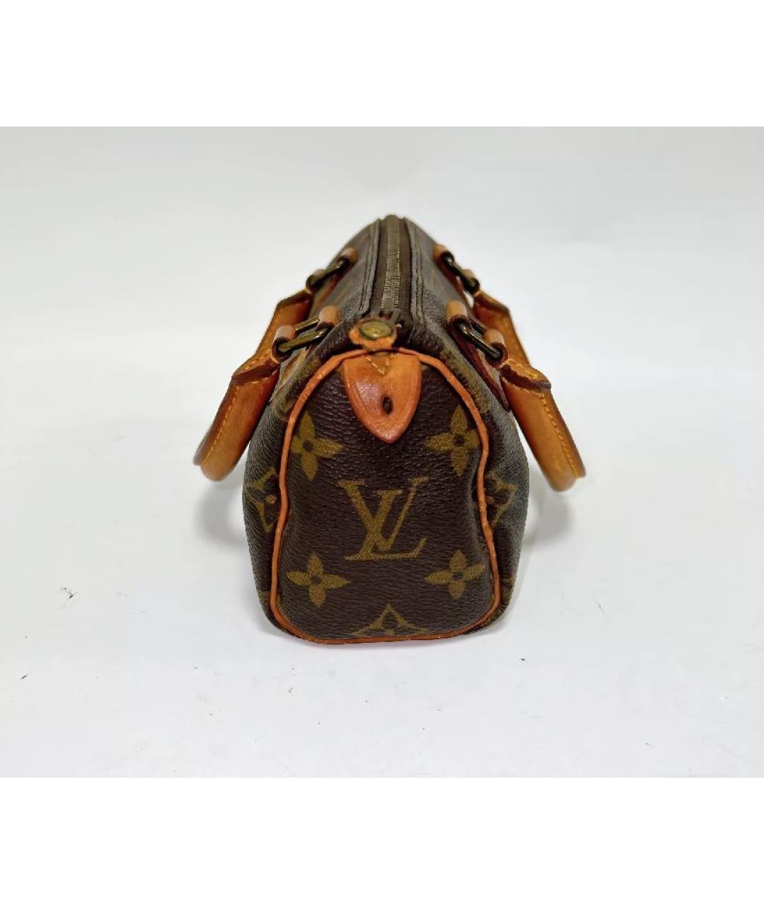 LOUIS VUITTON Коричневая кожаная сумка с короткими ручками, фото 8