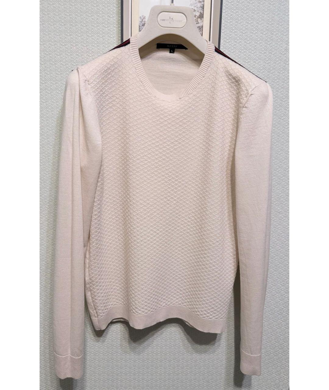 GUCCI Белый шерстяной джемпер / свитер, фото 8