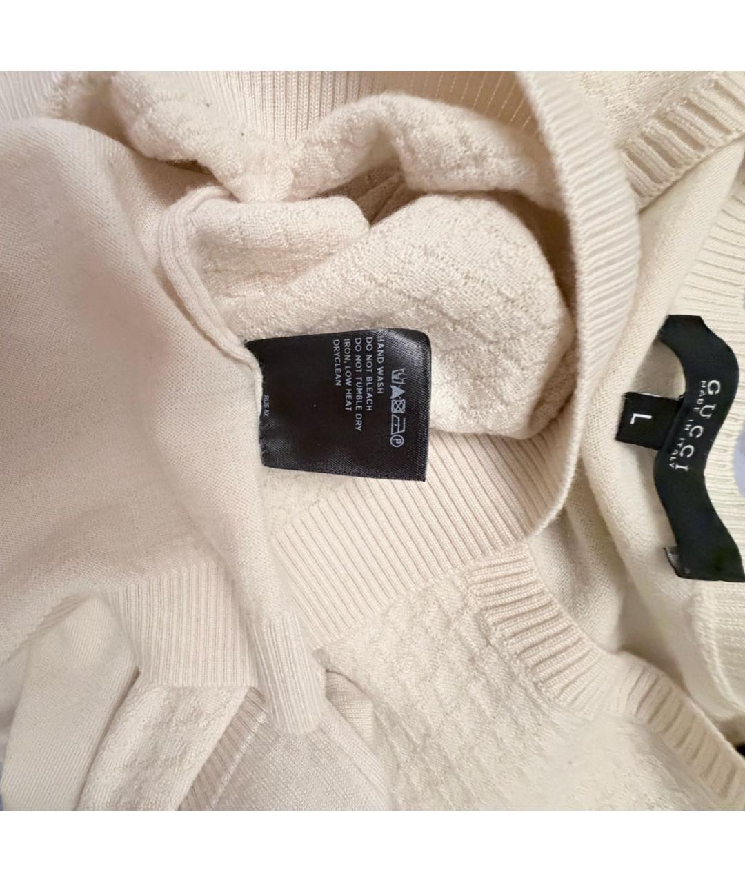 GUCCI Белый шерстяной джемпер / свитер, фото 7