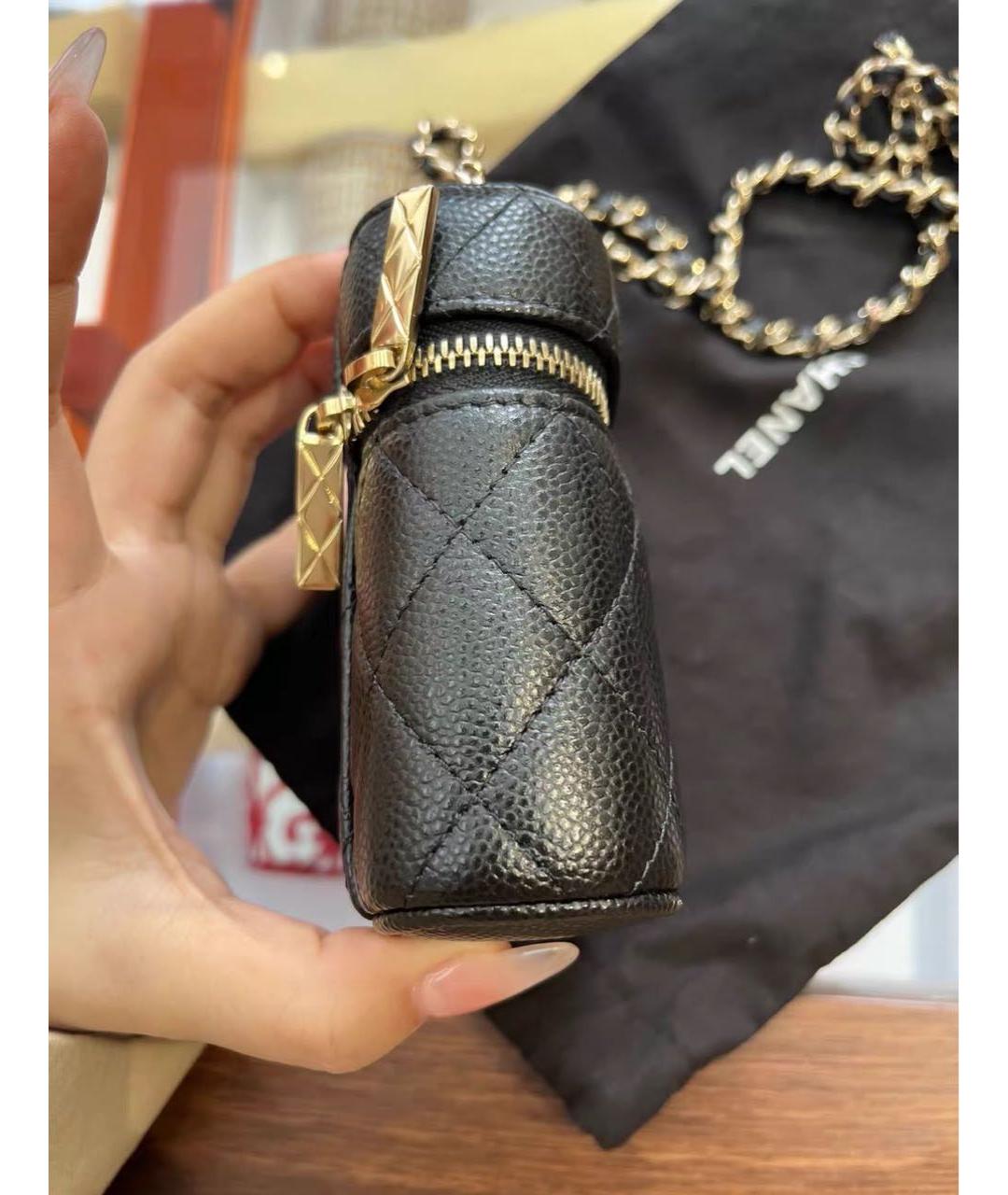 CHANEL Черная кожаная сумка через плечо, фото 5