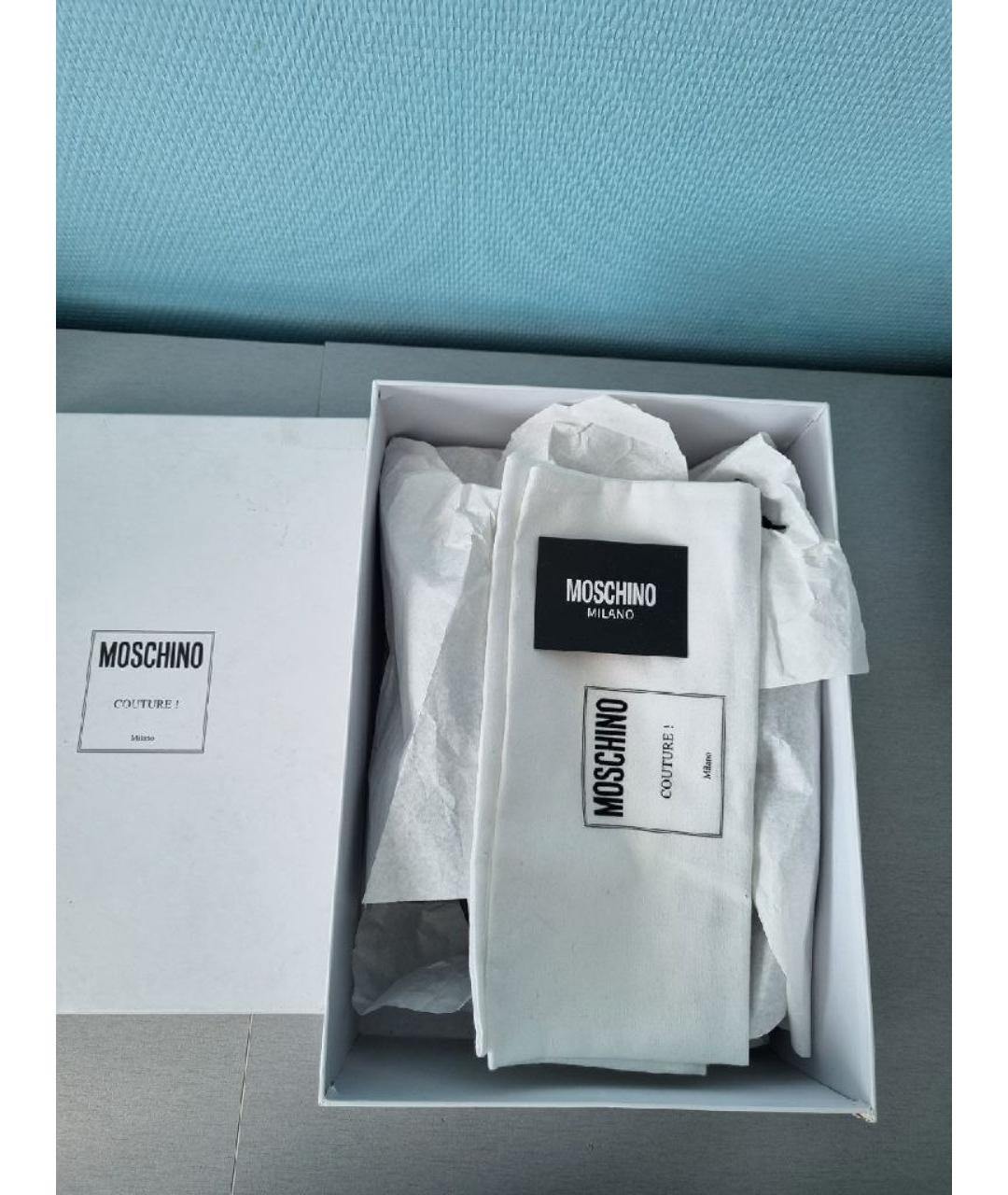 MOSCHINO Синие кожаные шлепанцы, фото 9