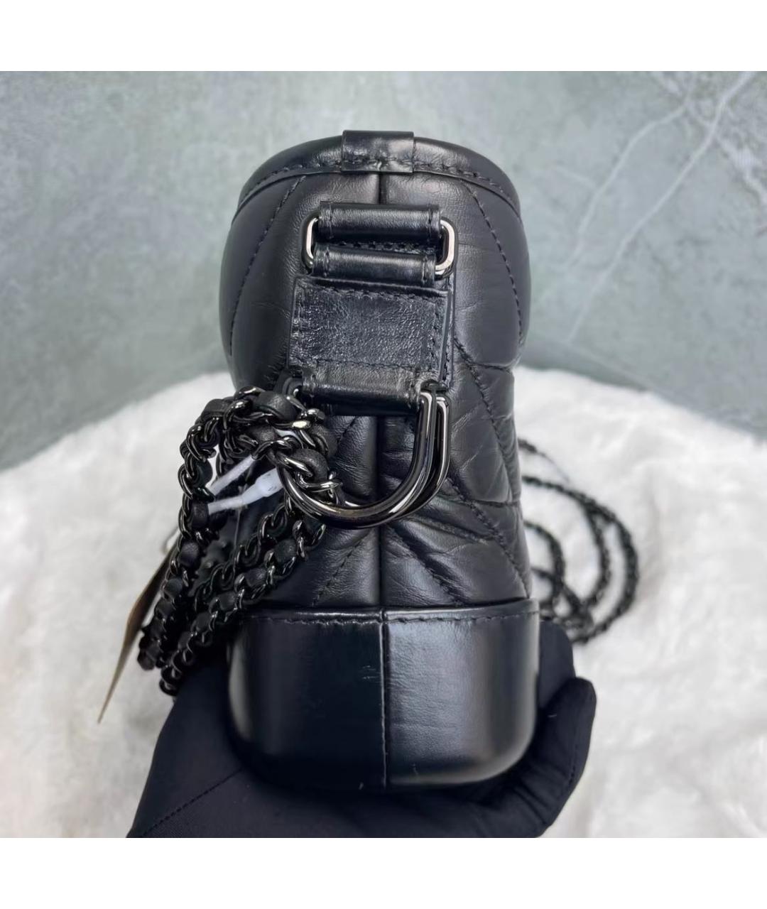 CHANEL Черная кожаная сумка через плечо, фото 6