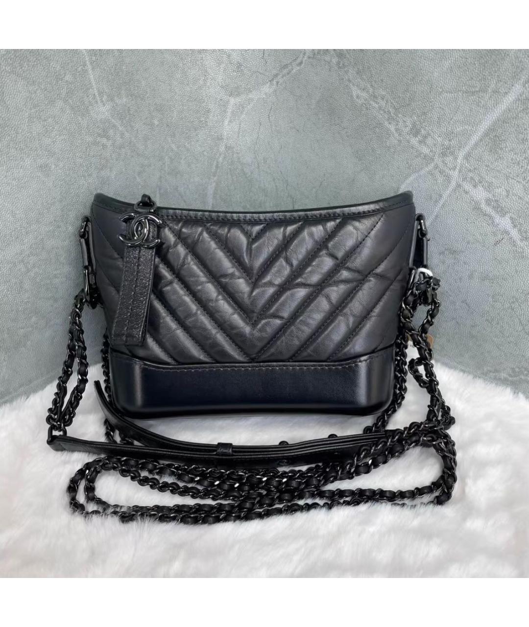 CHANEL Черная кожаная сумка через плечо, фото 3