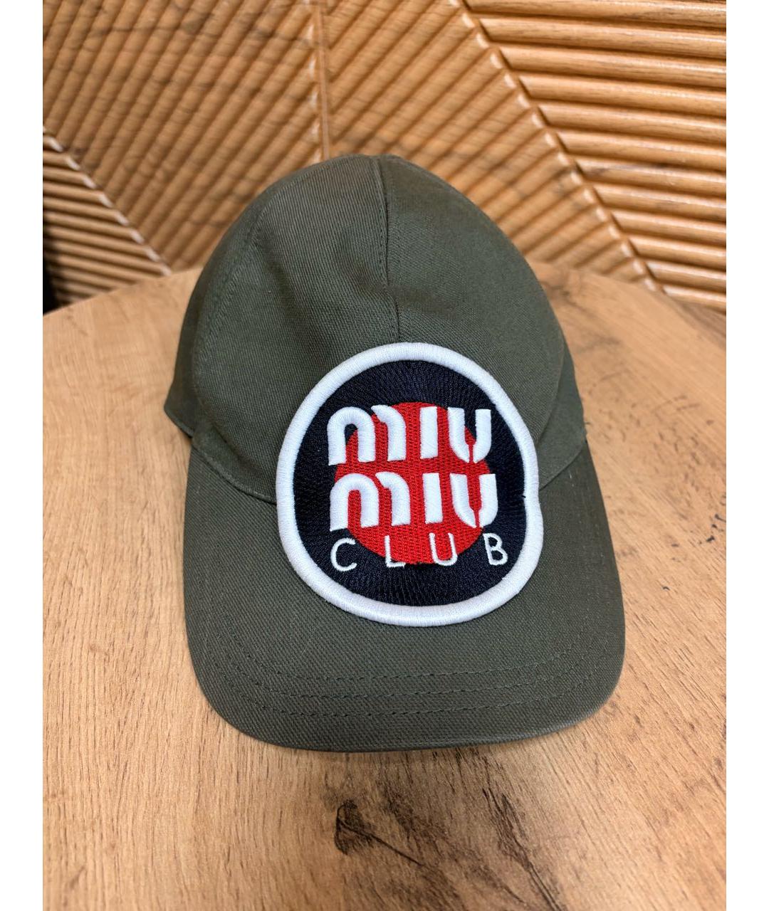 MIU MIU Хаки хлопковая кепка, фото 3