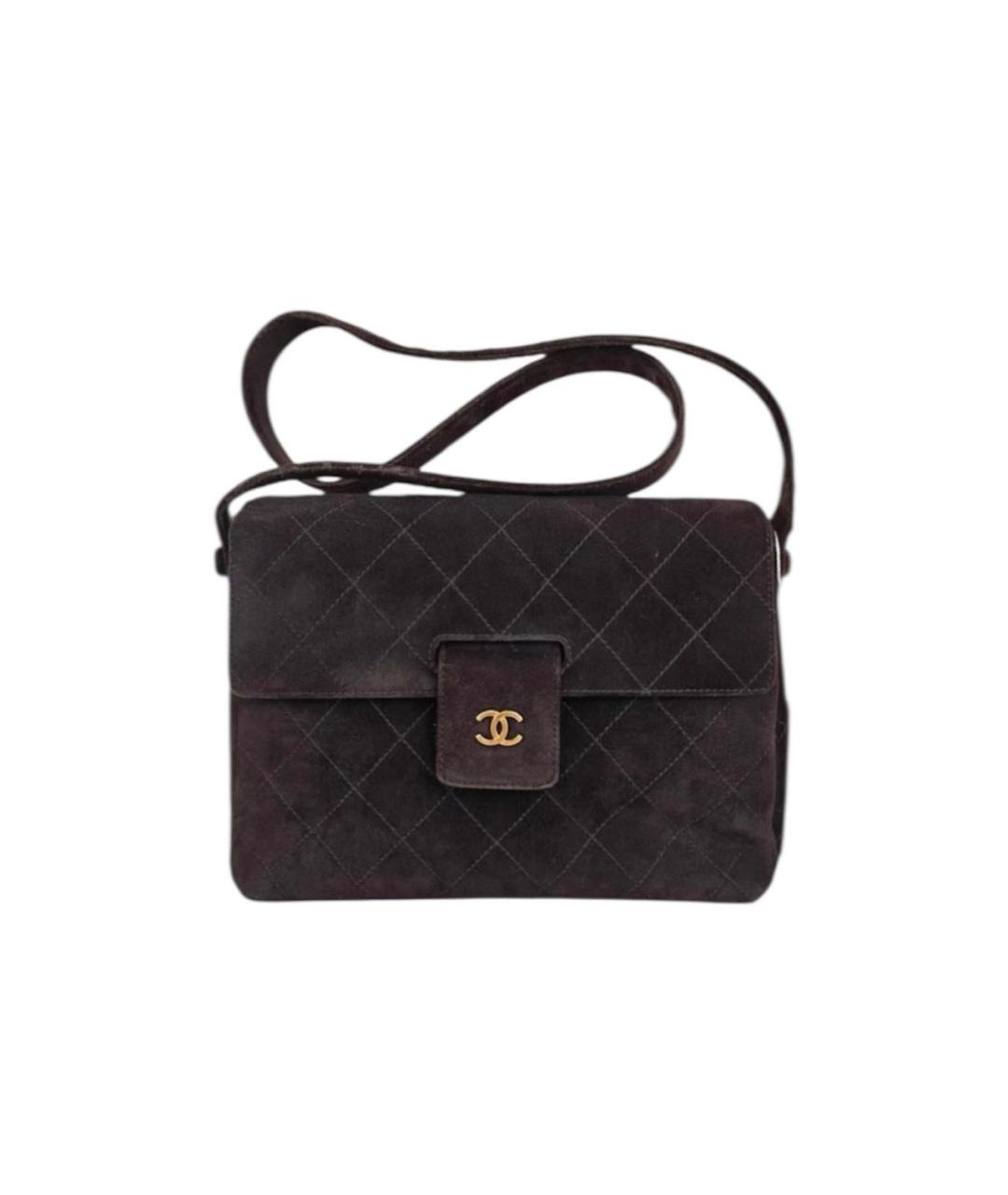 CHANEL Коричневая замшевая сумка через плечо, фото 7