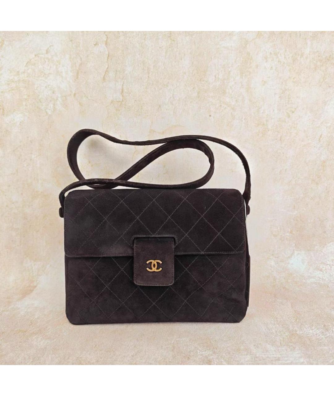 CHANEL Коричневая замшевая сумка через плечо, фото 5