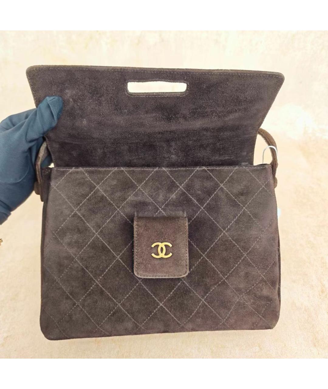 CHANEL Коричневая замшевая сумка через плечо, фото 2