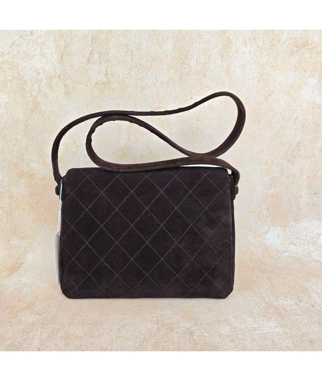 CHANEL Коричневая замшевая сумка через плечо, фото 4