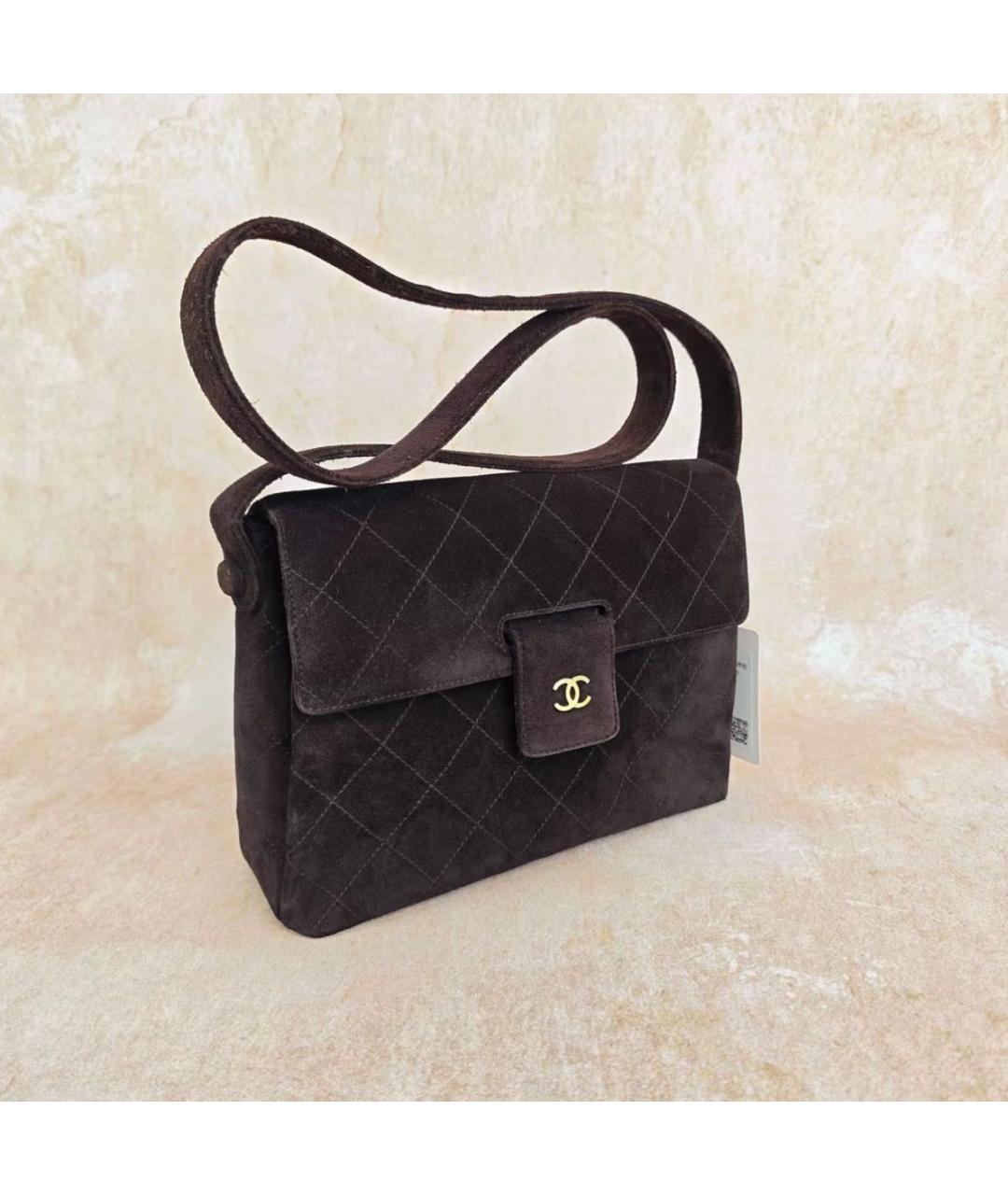 CHANEL Коричневая замшевая сумка через плечо, фото 8