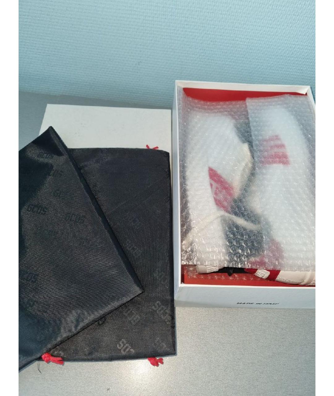 GCDS Белые кожаные низкие кроссовки / кеды, фото 8