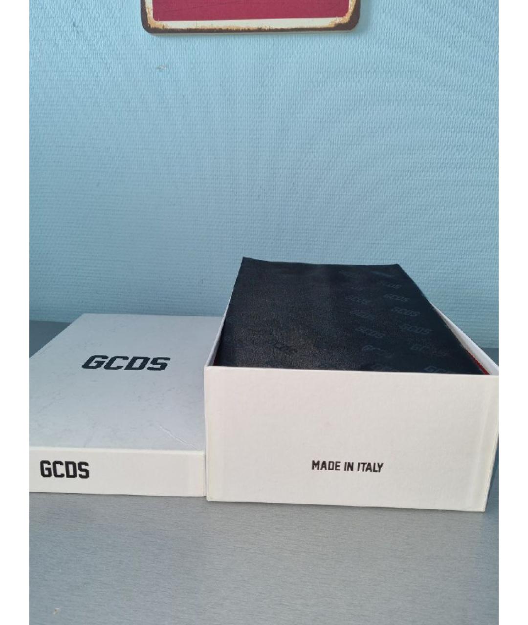 GCDS Белые кожаные низкие кроссовки / кеды, фото 7