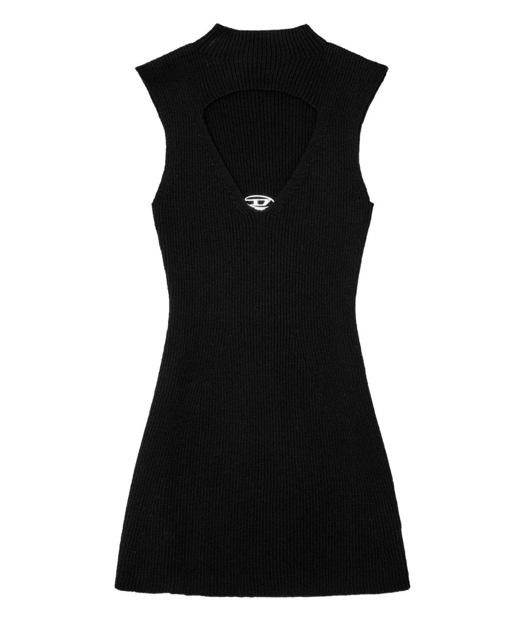 DIESEL Черное шерстяное повседневное платье, фото 1