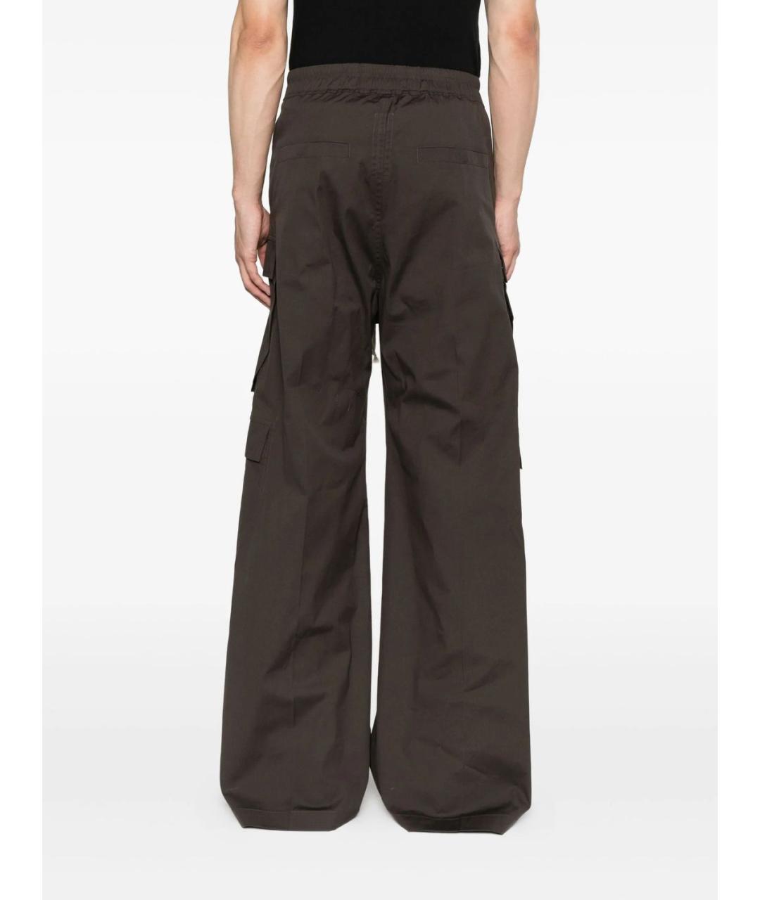 RICK OWENS Коричневые полиэстеровые повседневные брюки, фото 2