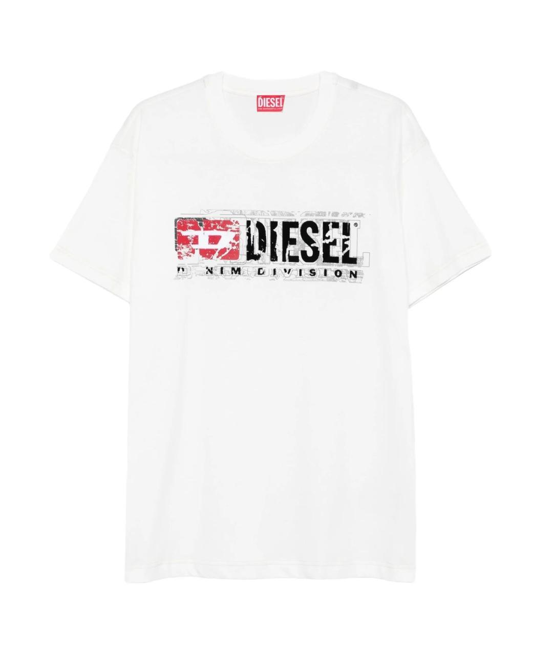 DIESEL Белая хлопковая футболка, фото 1