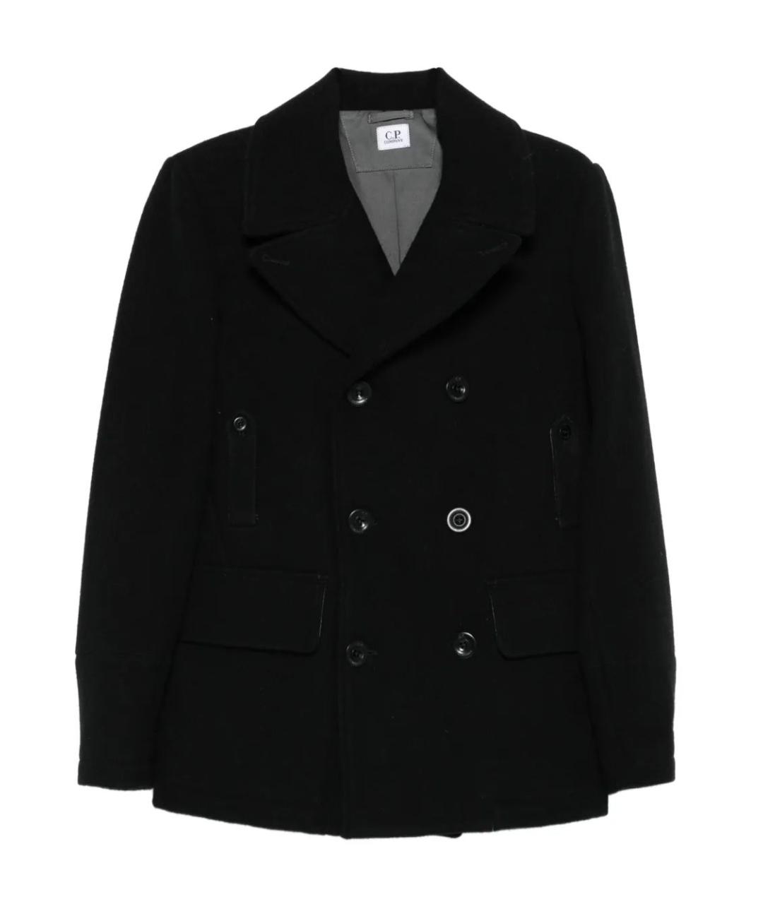 CP COMPANY Черное шерстяное пальто, фото 1