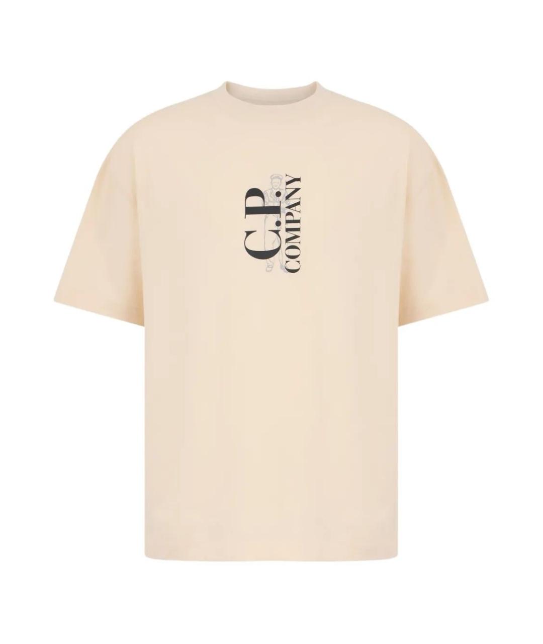 CP COMPANY Бежевая хлопковая футболка, фото 1