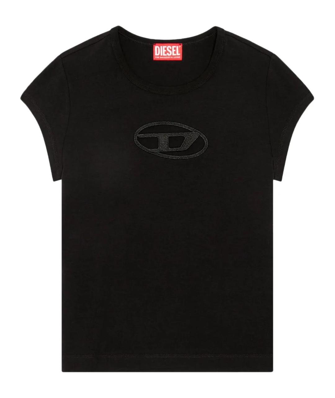 DIESEL Черная полиэстеровая футболка, фото 1