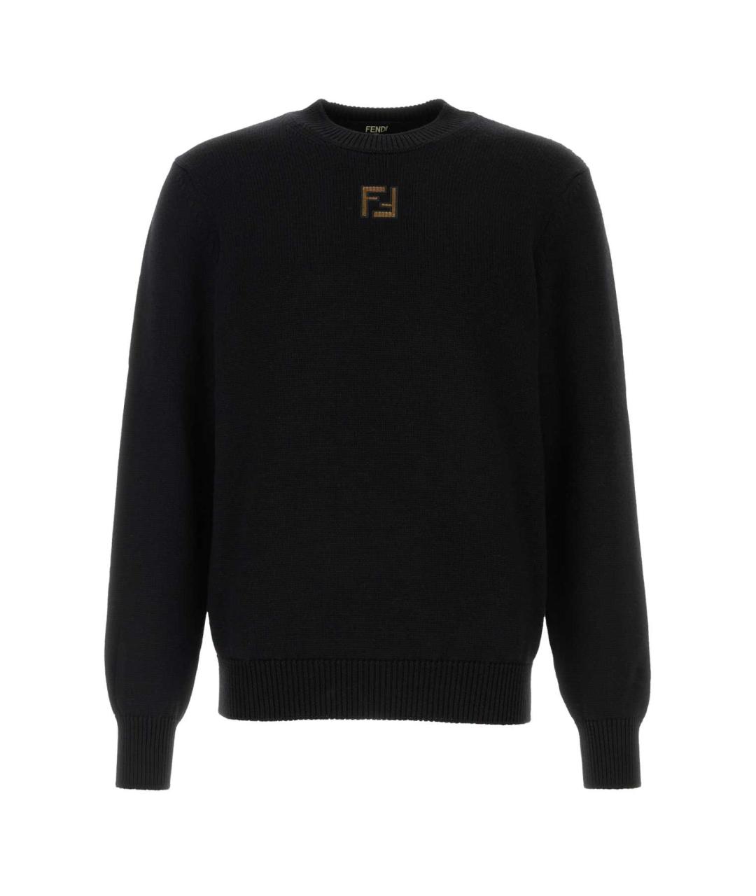 FENDI Черный шерстяной джемпер / свитер, фото 1