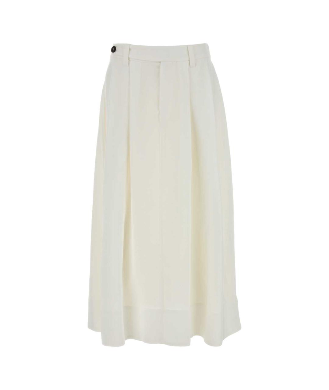 BRUNELLO CUCINELLI Белая льняная юбка миди, фото 1