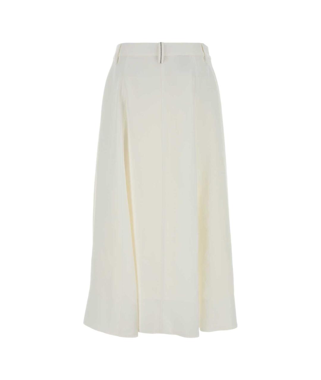 BRUNELLO CUCINELLI Белая льняная юбка миди, фото 2
