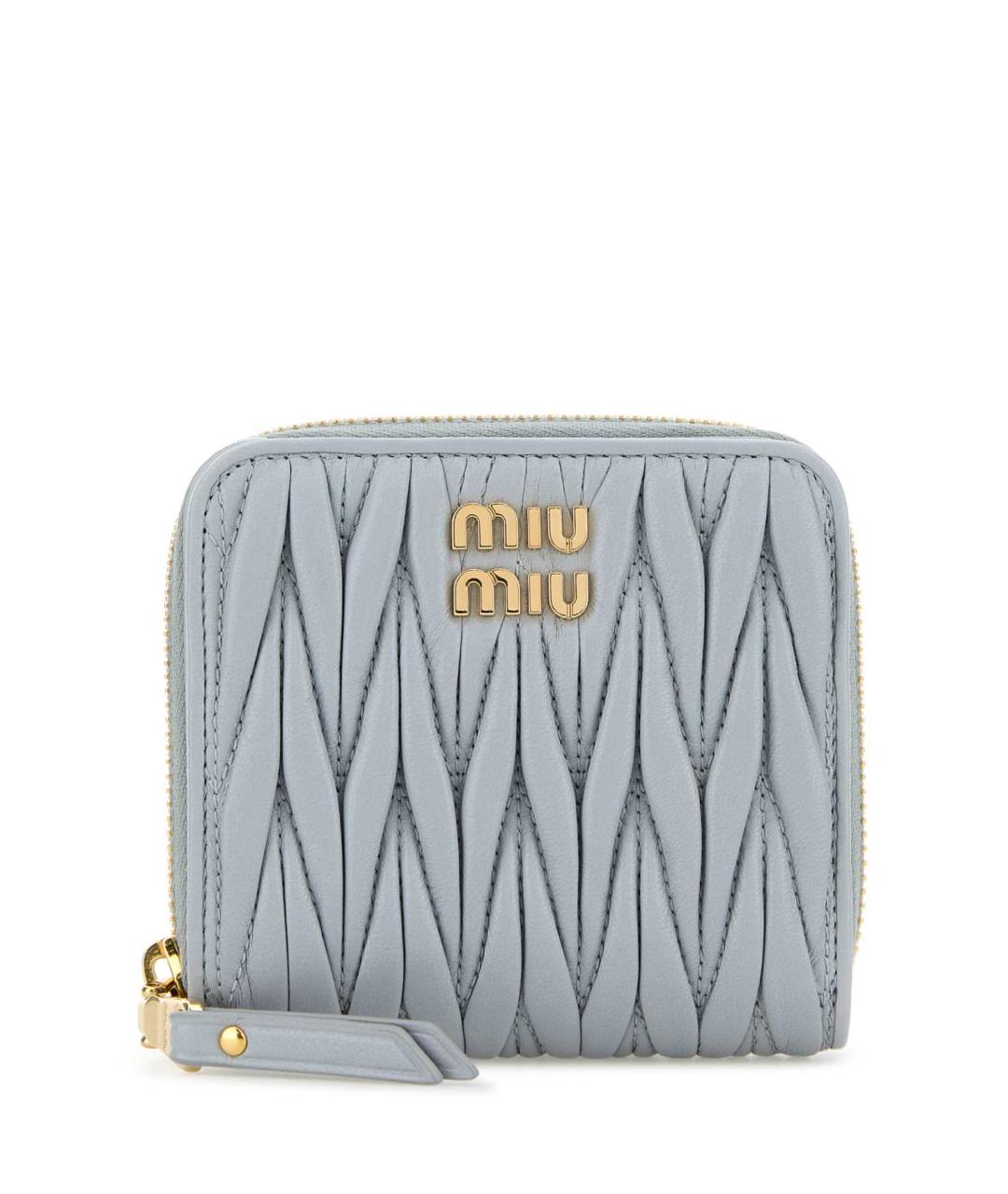 MIU MIU Голубой кожаный кошелек, фото 1