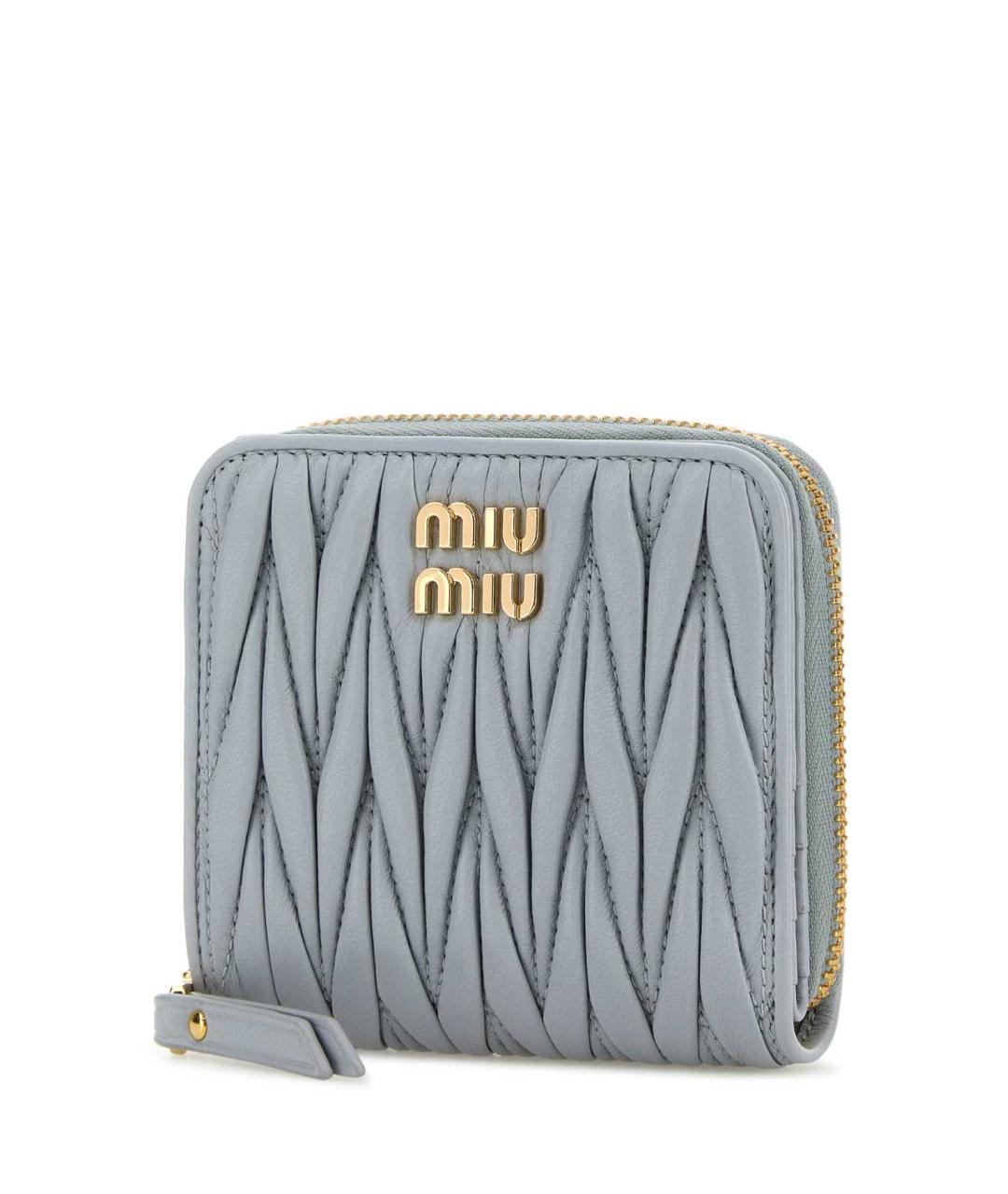 MIU MIU Голубой кожаный кошелек, фото 2