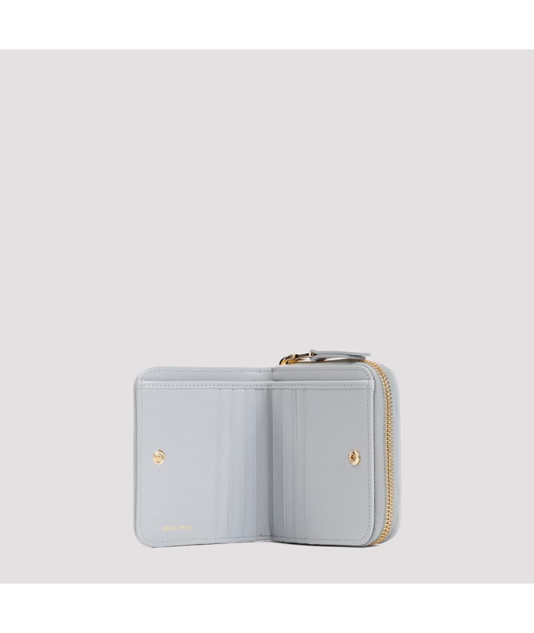 MIU MIU Голубой кожаный кошелек, фото 4