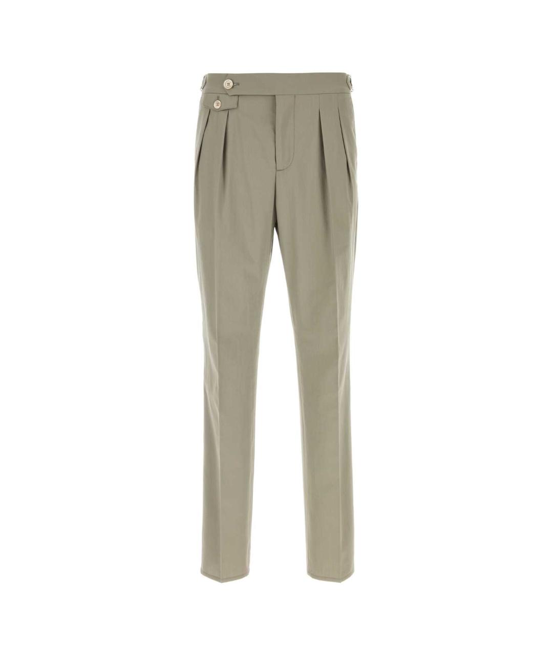 BRUNELLO CUCINELLI Серые хлопковые повседневные брюки, фото 1