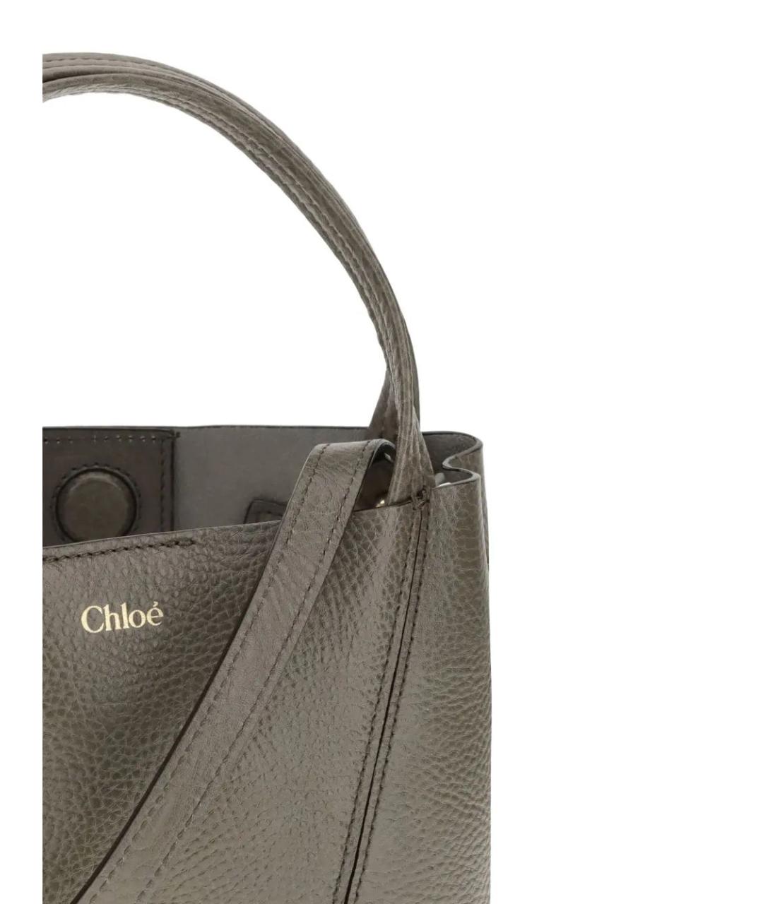 CHLOE Серая кожаная сумка тоут, фото 3