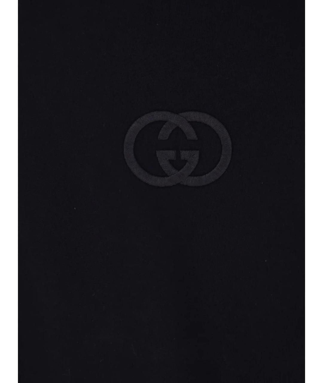GUCCI Черная хлопковая футболка, фото 3